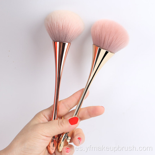 Pincel de maquillaje de manija de oro rosa